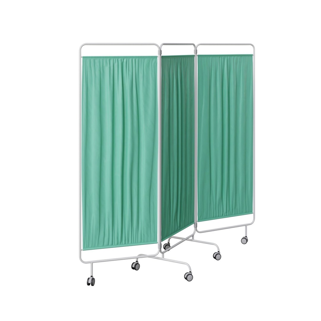 Folding Screen 3D Model – Medical Interior Privacy Asset, PBR, FBX - View 3