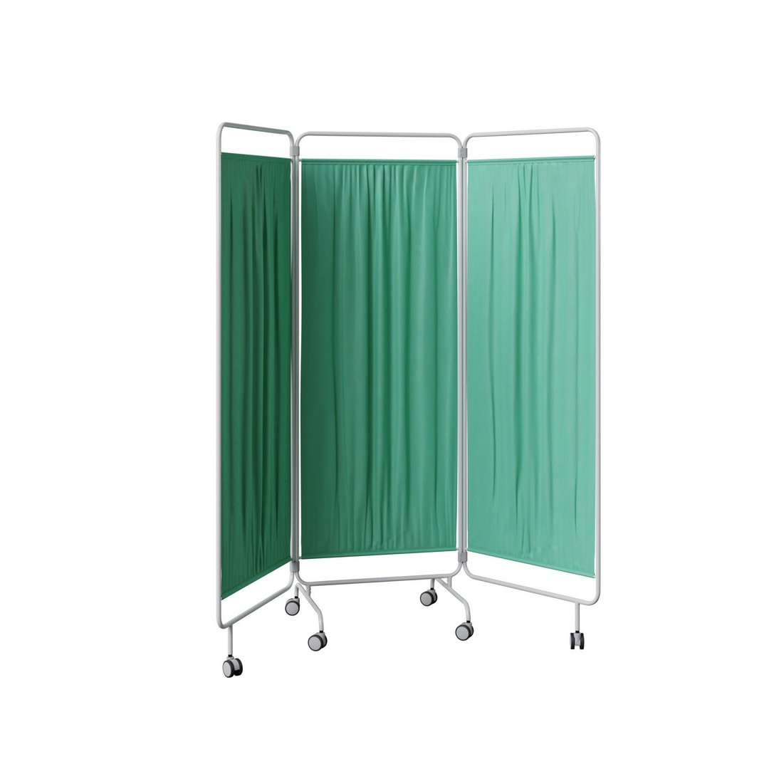 Folding Screen 3D Model – Medical Interior Privacy Asset, PBR, FBX - View 5
