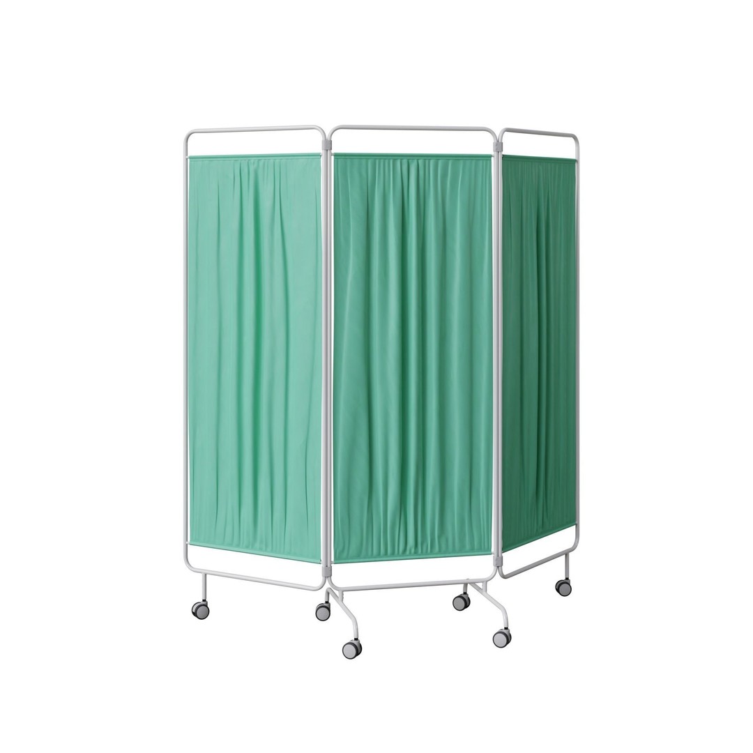 Folding Screen 3D Model – Medical Interior Privacy Asset, PBR, FBX - View 6