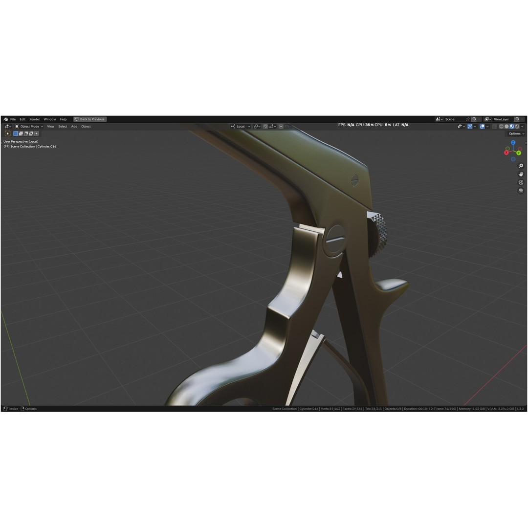 Tischler Standard Straight Biopsy Punch 3D Model – High Poly PBR Medical Tool, FBX, OBJ - View 59