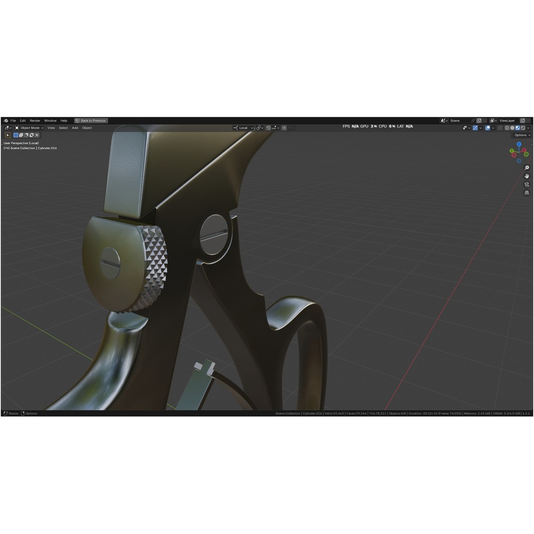 Tischler Standard Straight Biopsy Punch 3D Model – High Poly PBR Medical Tool, FBX, OBJ - View 60