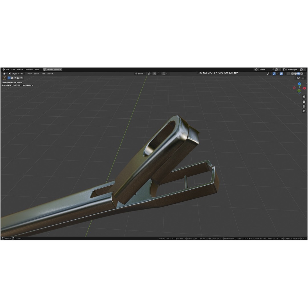 Tischler Standard Straight Biopsy Punch 3D Model – High Poly PBR Medical Tool, FBX, OBJ - View 61