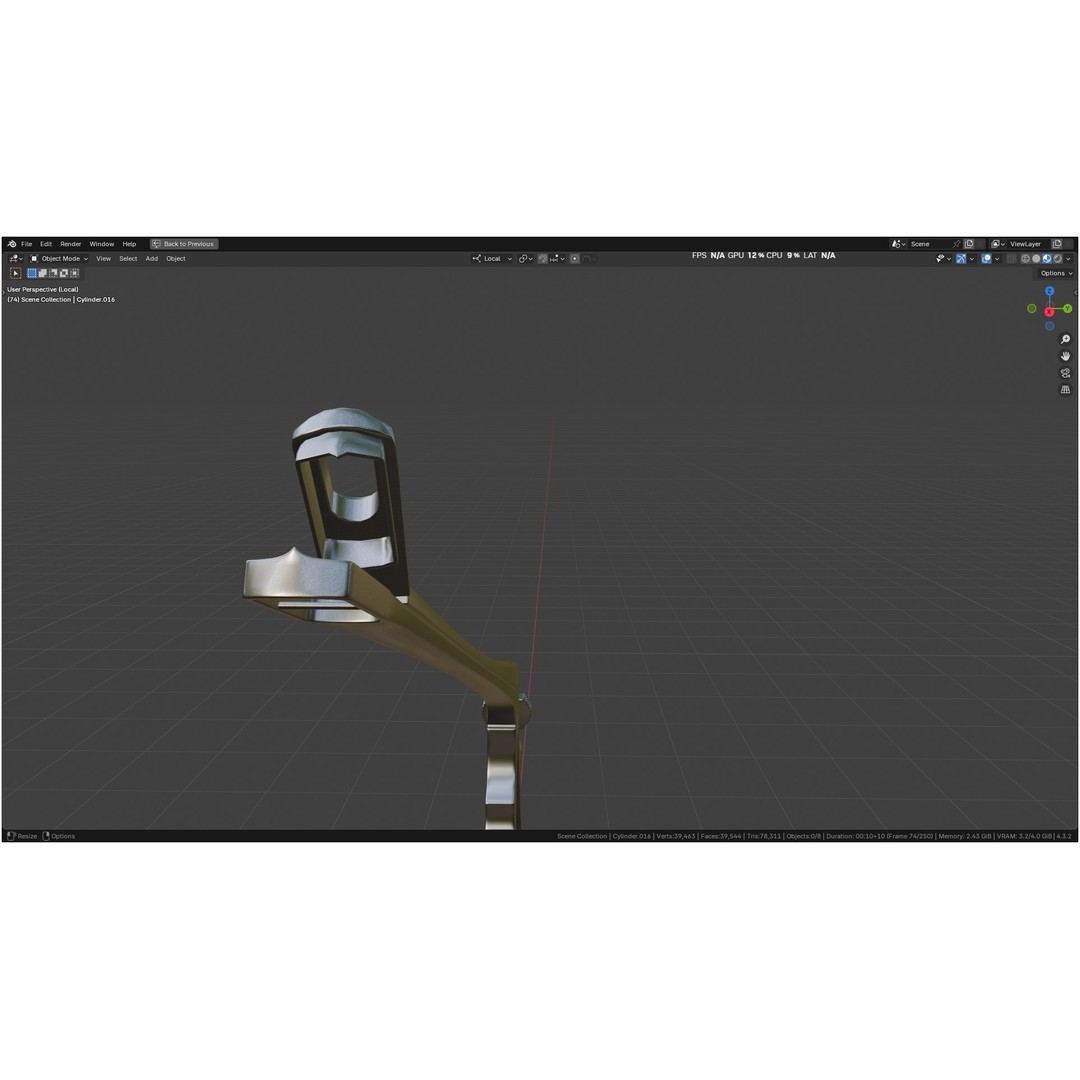 Tischler Standard Straight Biopsy Punch 3D Model – High Poly PBR Medical Tool, FBX, OBJ - View 62