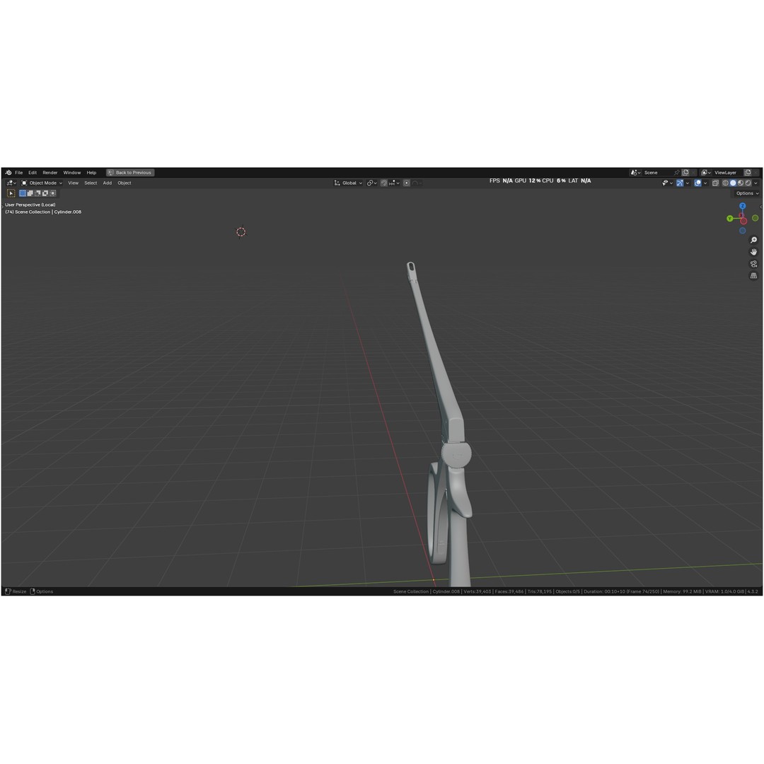 Tischler Standard Straight Biopsy Punch 3D Model – High Poly PBR Medical Tool, FBX, OBJ - View 7