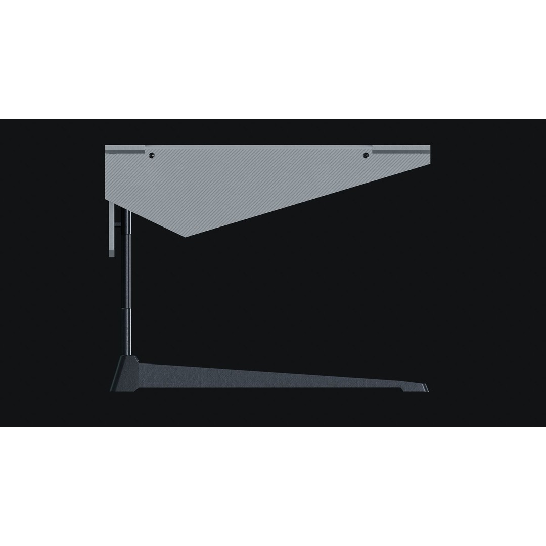Futuristic Desk 3D Model – Low Poly Modular Design, FBX - View 10