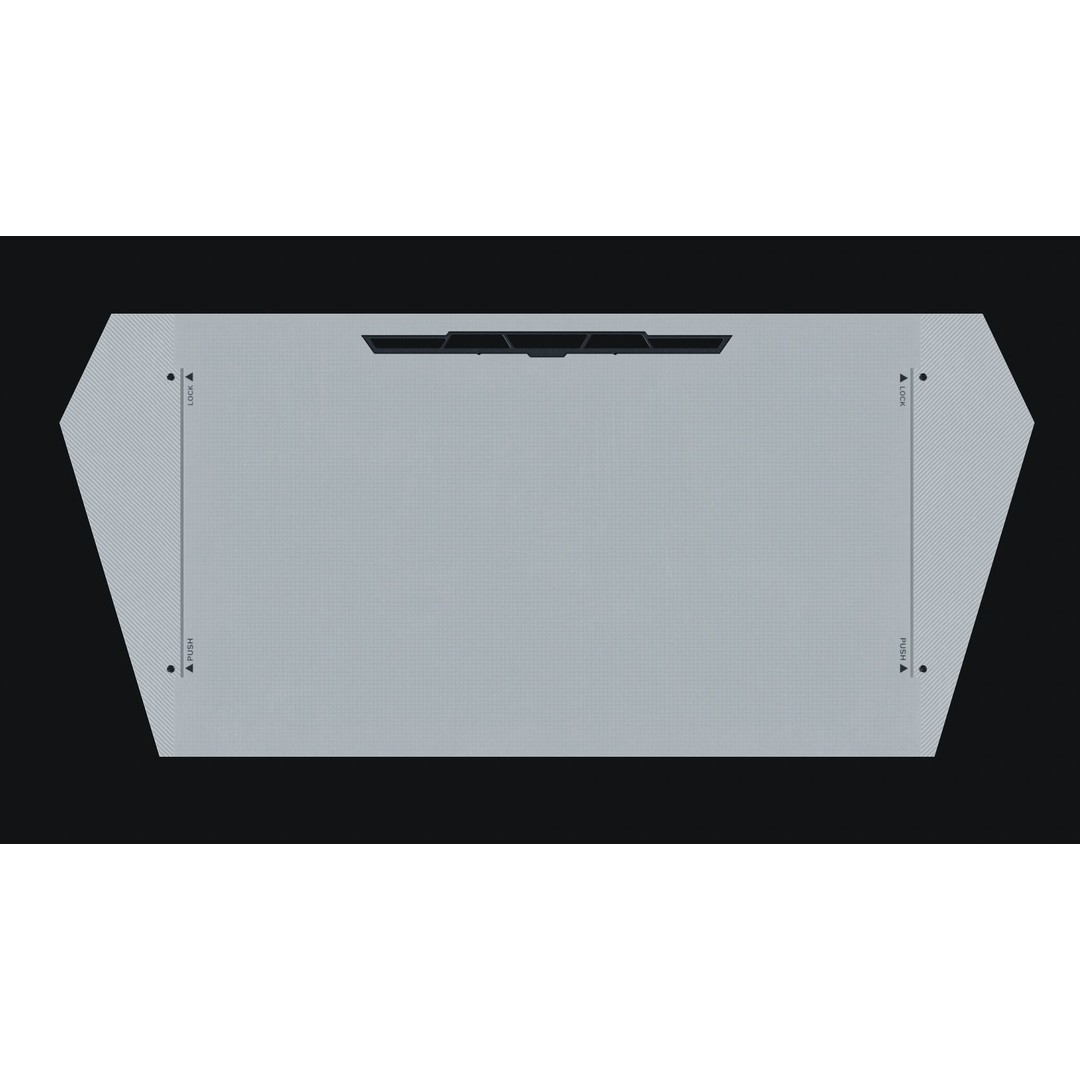 Futuristic Desk 3D Model – Low Poly Modular Design, FBX - View 12