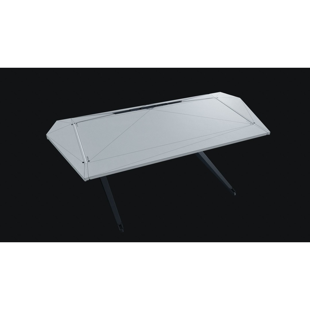 Futuristic Desk 3D Model – Low Poly Modular Design, FBX - View 14