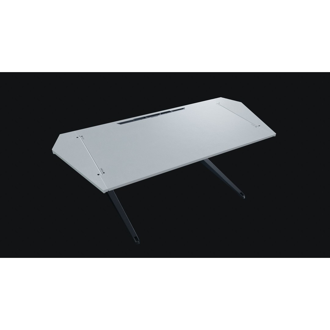 Futuristic Desk 3D Model – Low Poly Modular Design, FBX - View 15