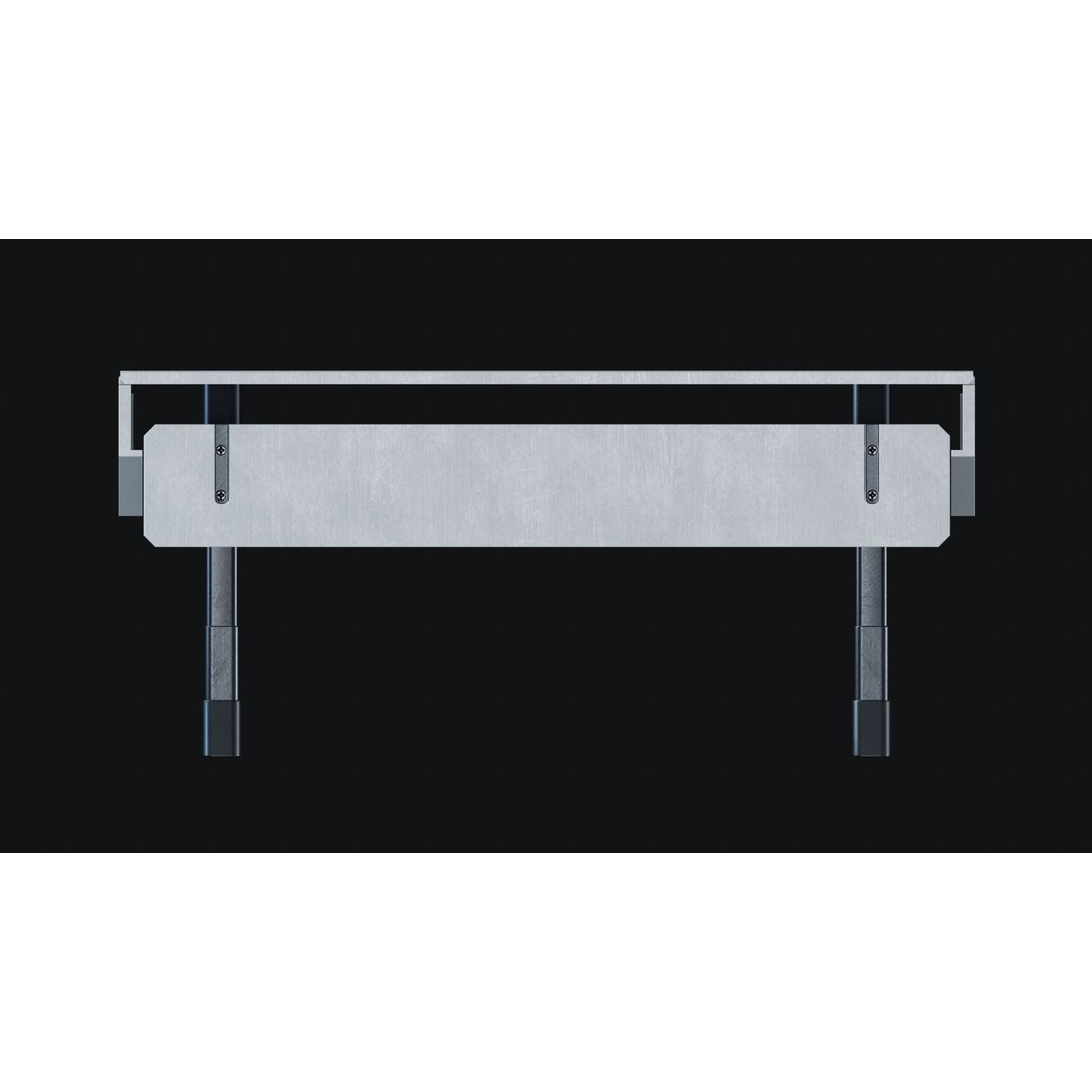 Futuristic Desk 3D Model – Low Poly Modular Design, FBX - View 7