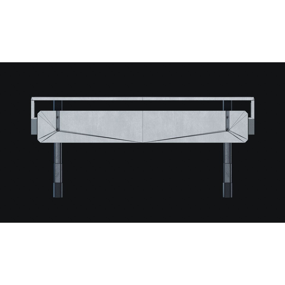 Futuristic Desk 3D Model – Low Poly Modular Design, FBX - View 8