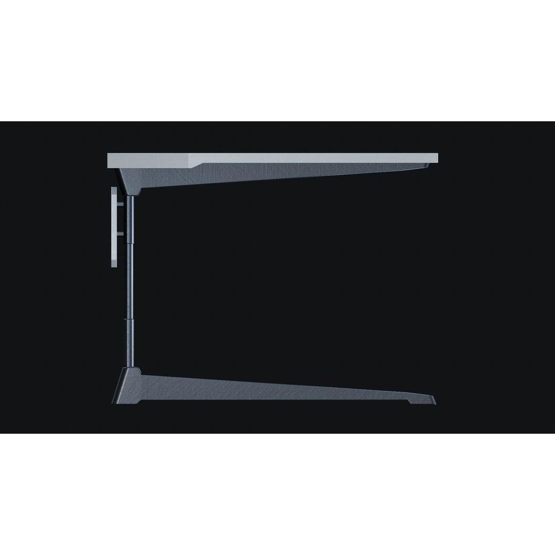 Futuristic Desk 3D Model – Low Poly Modular Design, FBX - View 9