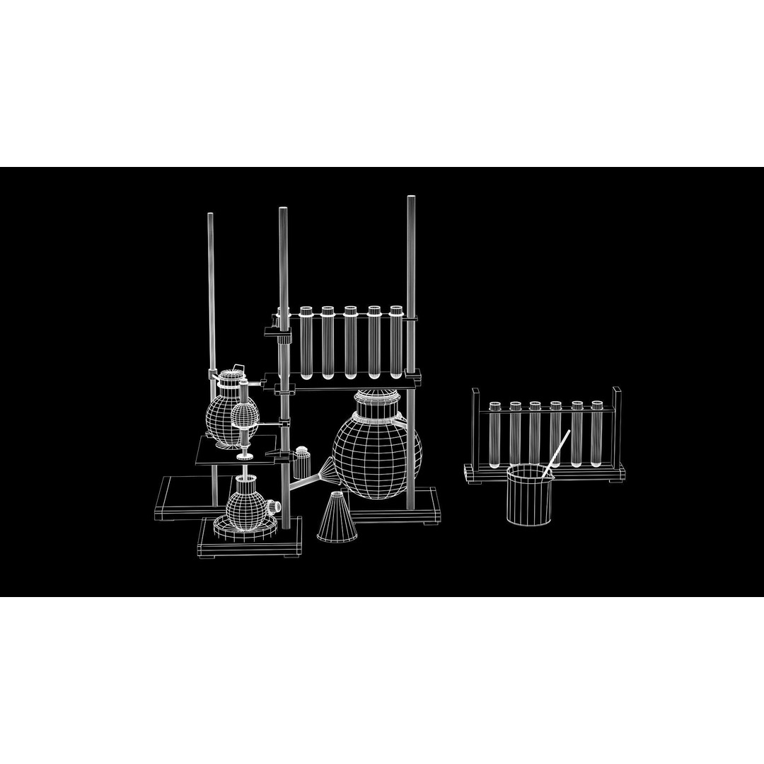 Chemical Laboratory Equipment 3D Model – PBR Textured Scene, FBX