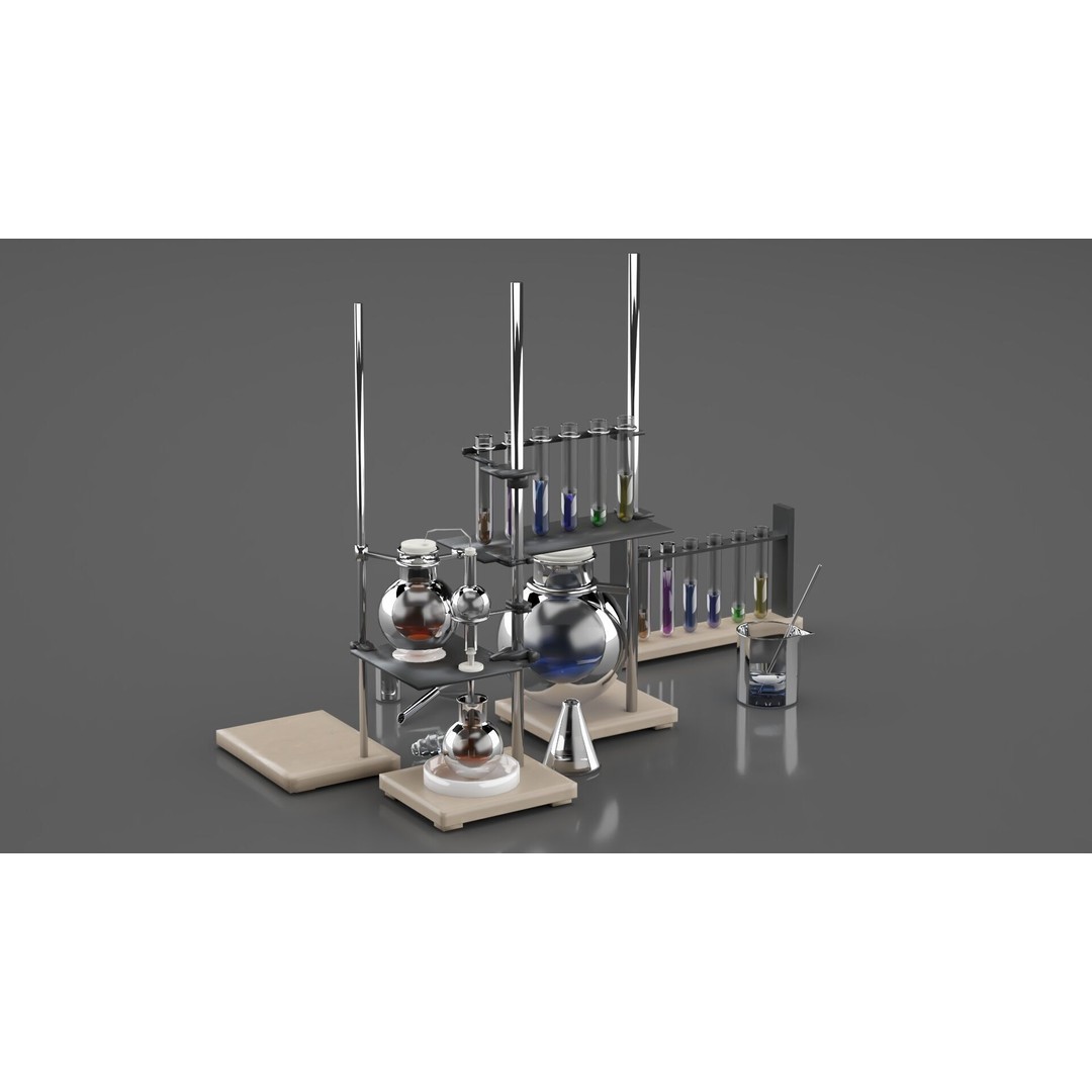 Chemical Laboratory Equipment 3D Model – PBR Textured Scene, FBX - View 10