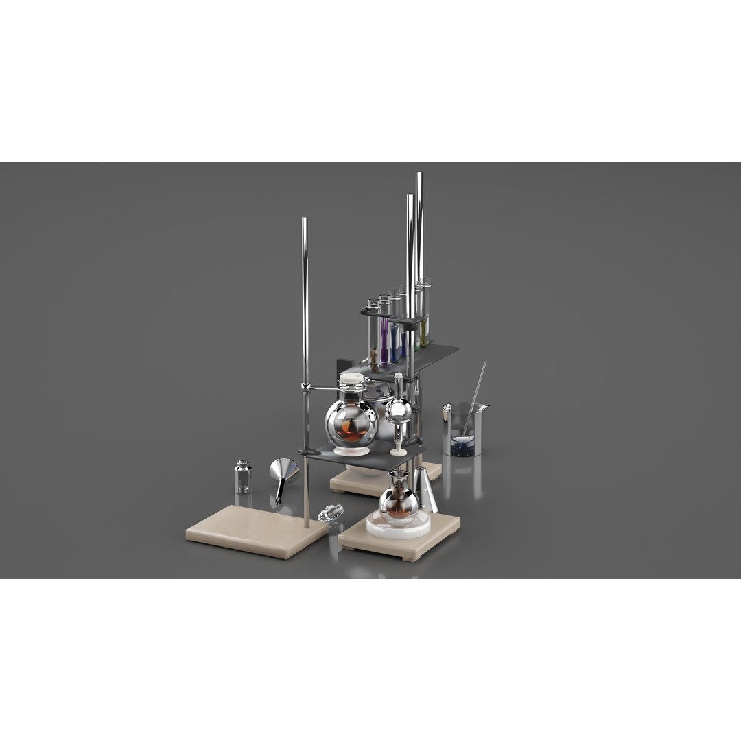 Chemical Laboratory Equipment 3D Model – PBR Textured Scene, FBX - View 12