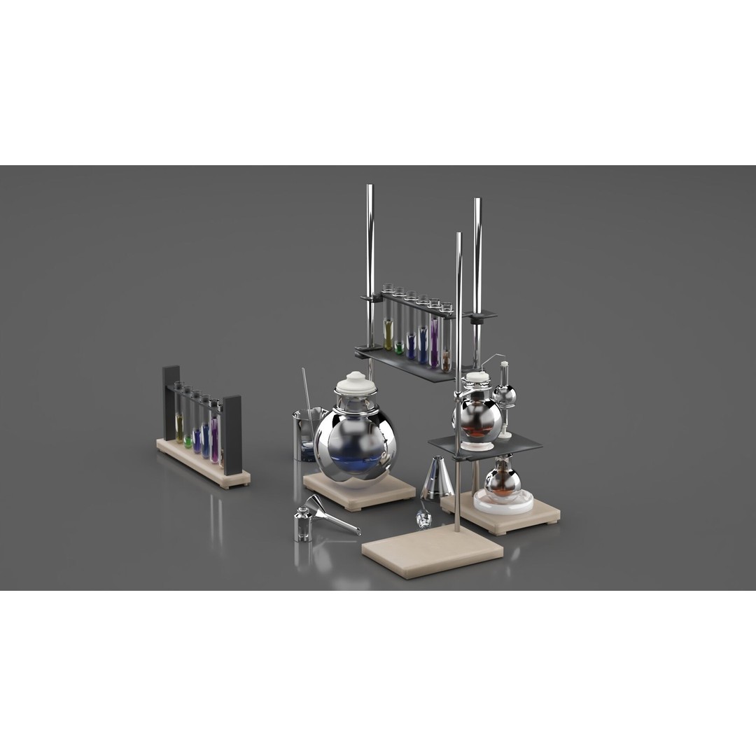 Chemical Laboratory Equipment 3D Model – PBR Textured Scene, FBX - View 14