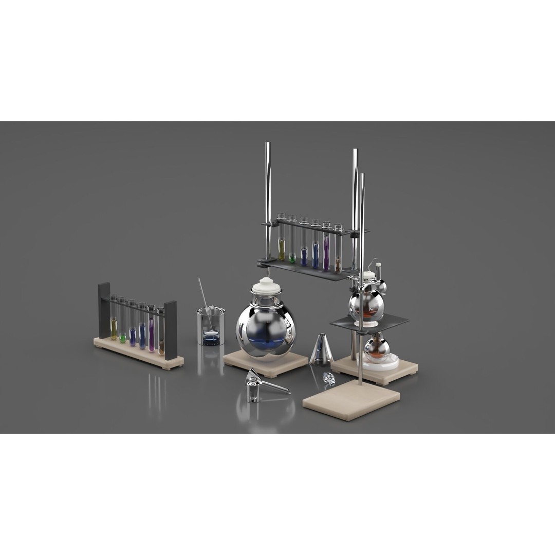 Chemical Laboratory Equipment 3D Model – PBR Textured Scene, FBX - View 15