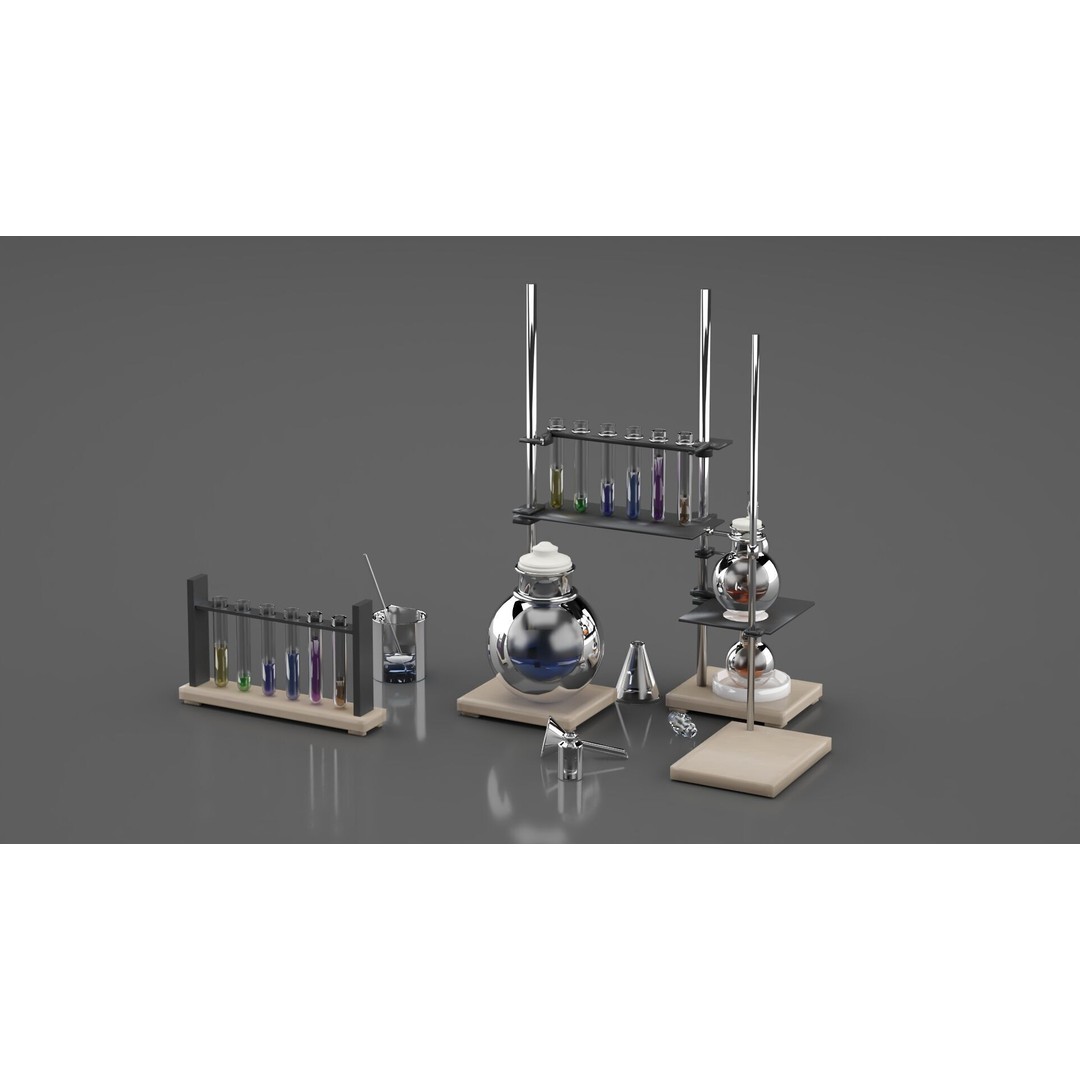Chemical Laboratory Equipment 3D Model – PBR Textured Scene, FBX - View 16