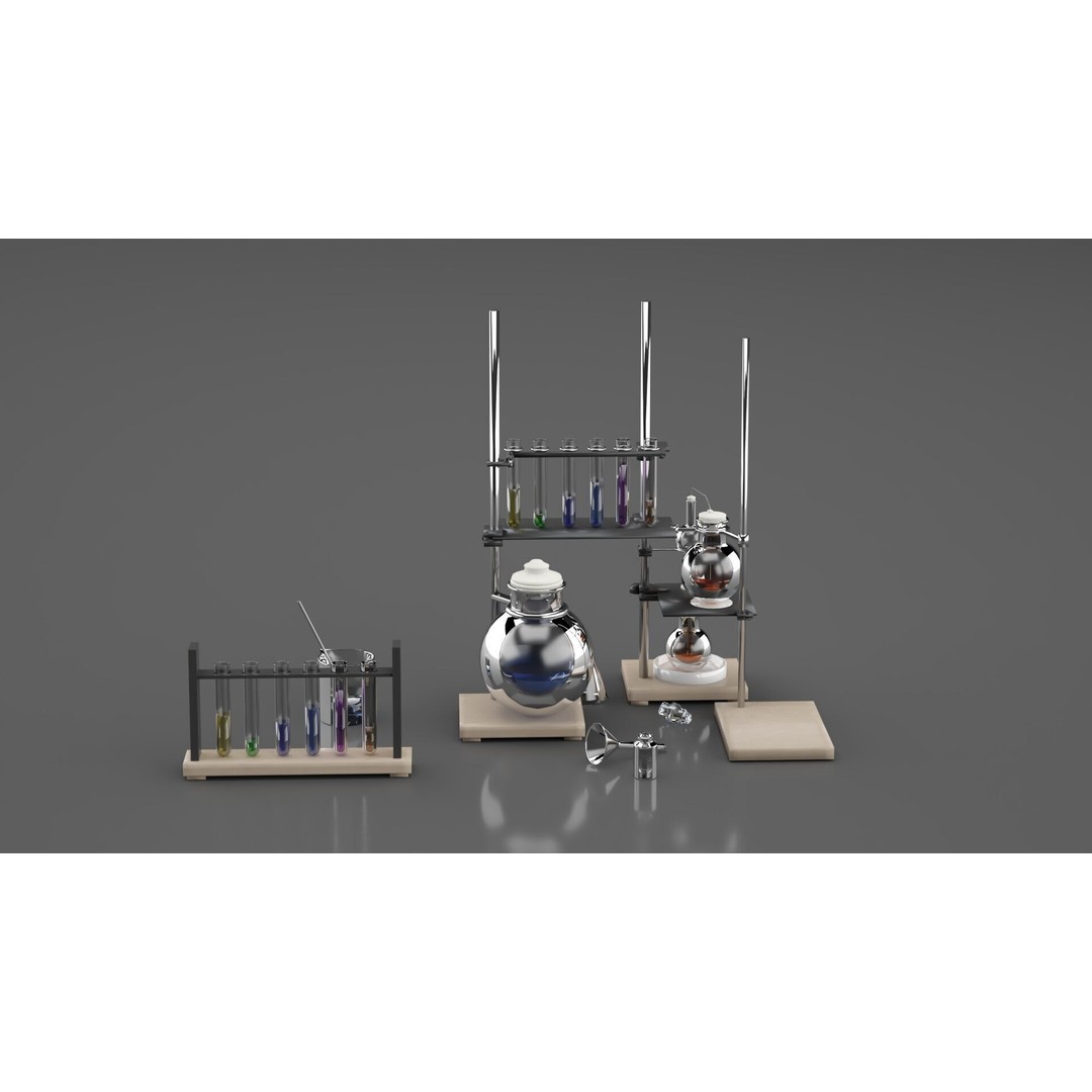 Chemical Laboratory Equipment 3D Model – PBR Textured Scene, FBX - View 17