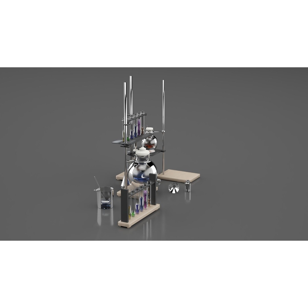 Chemical Laboratory Equipment 3D Model – PBR Textured Scene, FBX - View 5