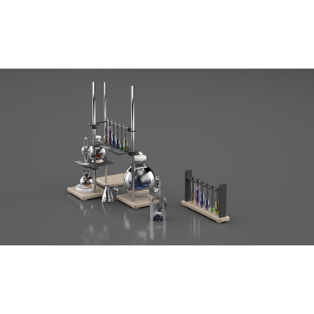 Chemical Laboratory Equipment 3D Model – PBR Textured Scene, FBX - View 7