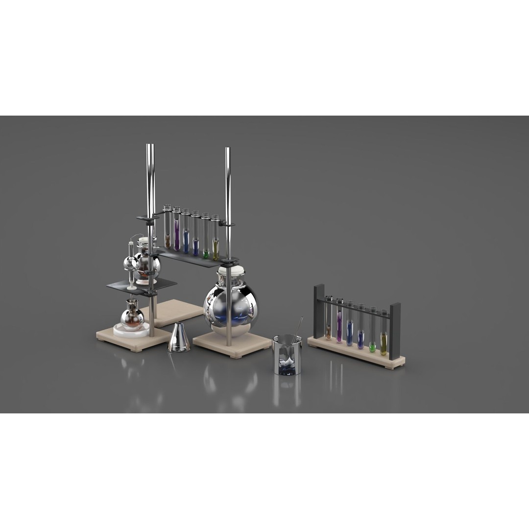 Chemical Laboratory Equipment 3D Model – PBR Textured Scene, FBX - View 8