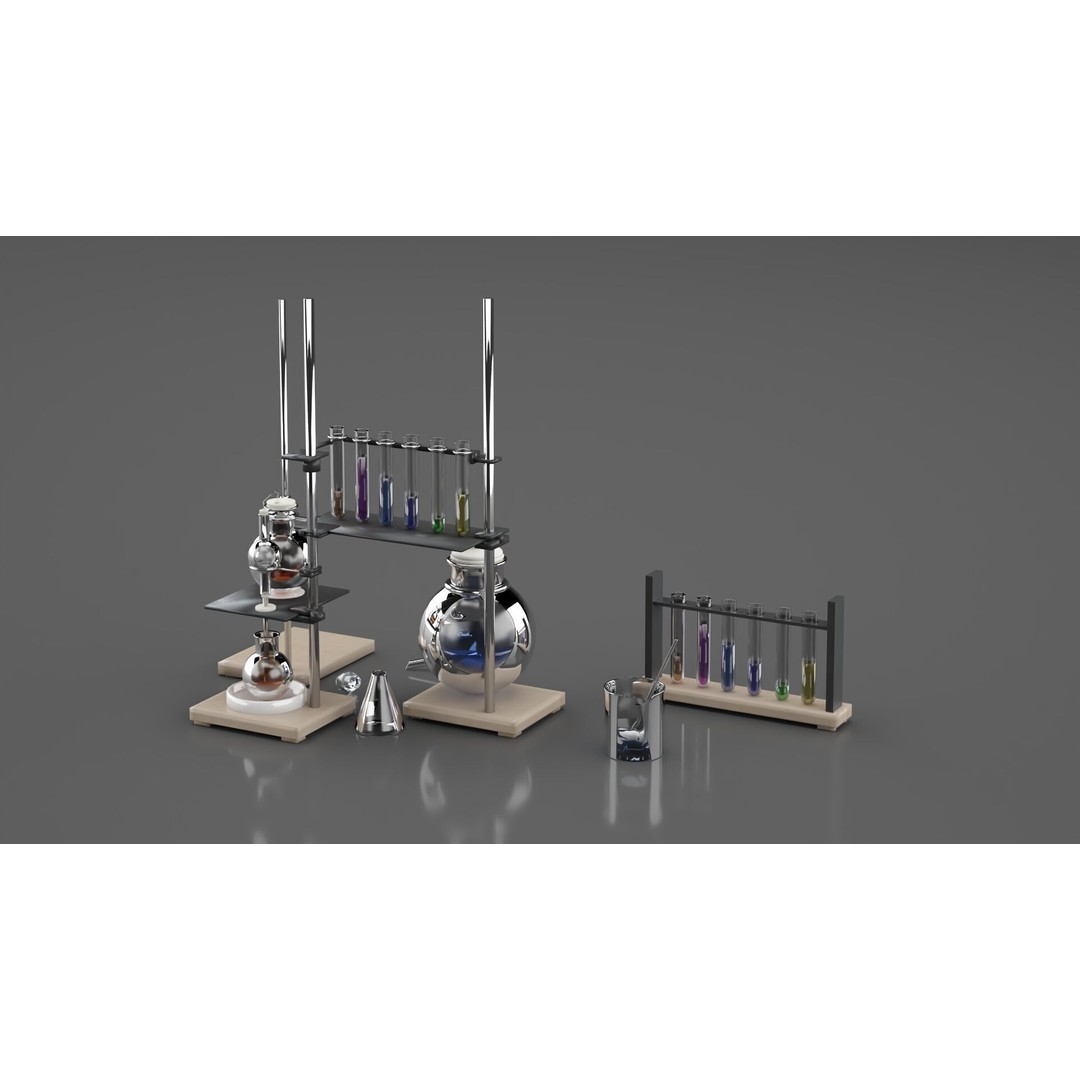 Chemical Laboratory Equipment 3D Model – PBR Textured Scene, FBX - View 9