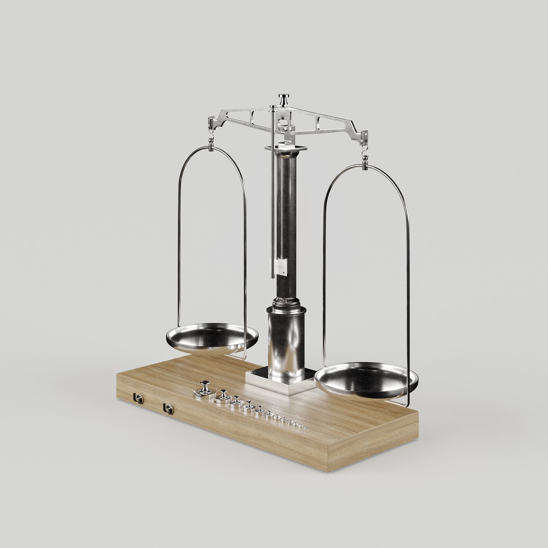 Pharmacy Scale 3D Model – Realistic Laboratory Asset, FBX, OBJ - View 3