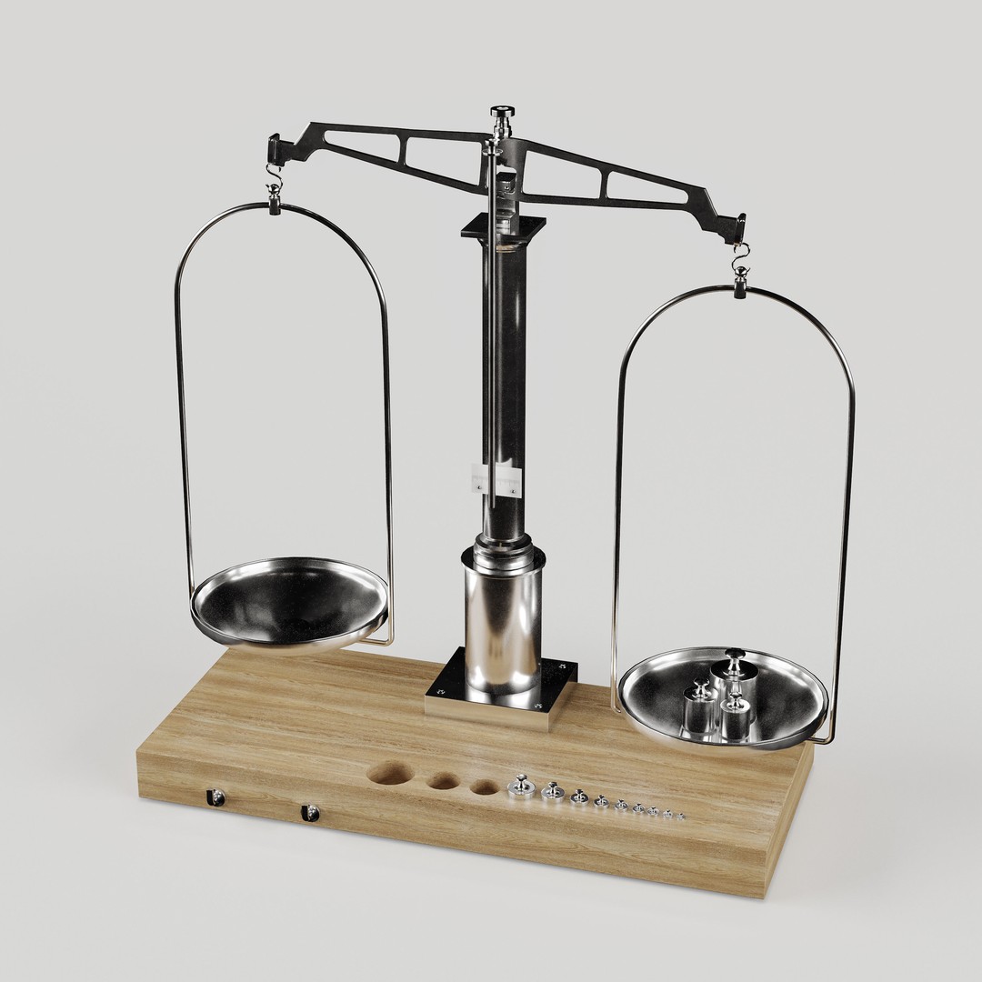 Pharmacy Scale 3D Model – Realistic Laboratory Asset, FBX, OBJ - View 4