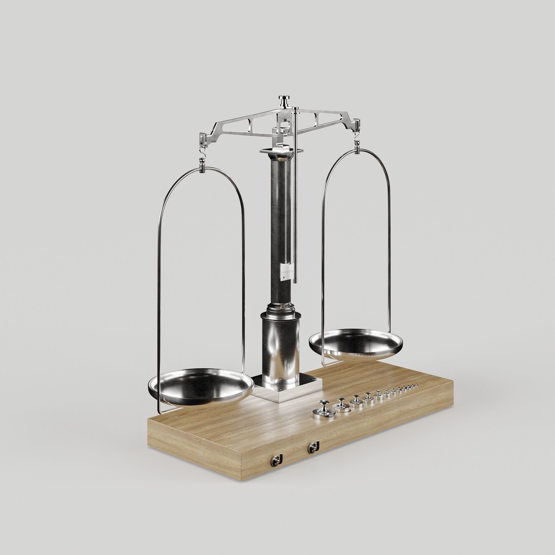 Pharmacy Scale 3D Model – Realistic Laboratory Asset, FBX, OBJ - View 6