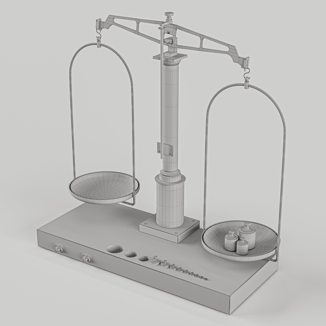 Pharmacy Scale 3D Model – Realistic Laboratory Asset, FBX, OBJ - View 7