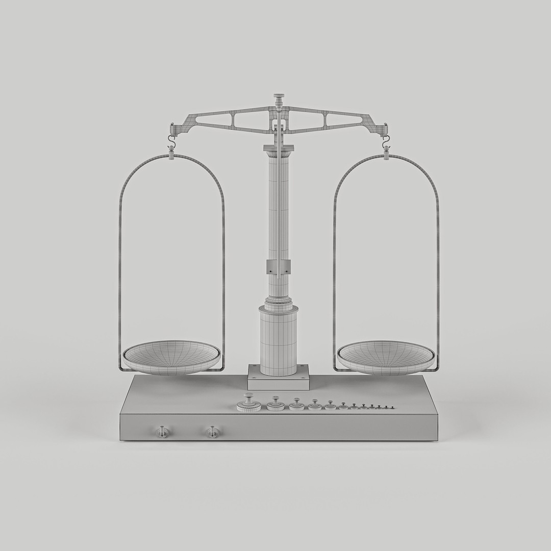 Pharmacy Scale 3D Model – Realistic Laboratory Asset, FBX, OBJ - View 8