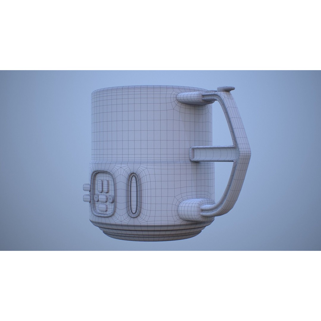 Sci Fi Mug with Camera 3D Model – Low Poly PBR Asset, FBX