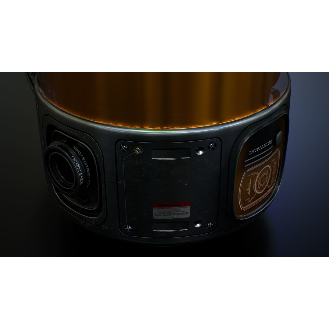 Sci Fi Mug with Camera 3D Model – Low Poly PBR Asset, FBX - View 17