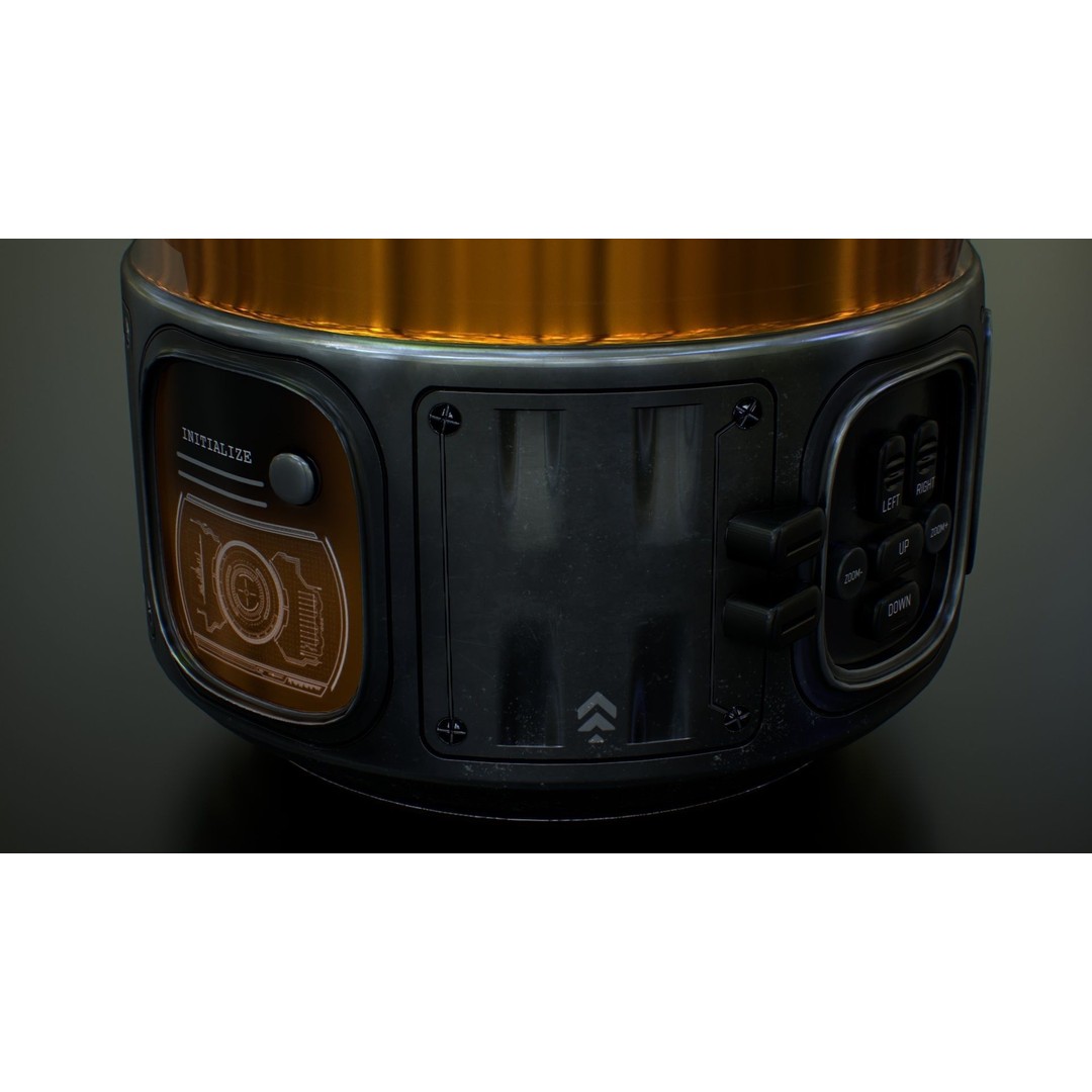 Sci Fi Mug with Camera 3D Model – Low Poly PBR Asset, FBX - View 18