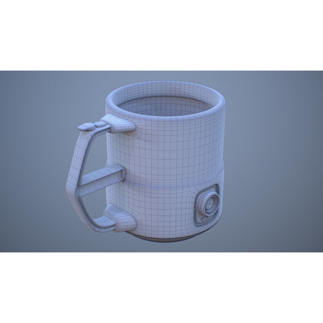 Sci Fi Mug with Camera 3D Model – Low Poly PBR Asset, FBX - View 23