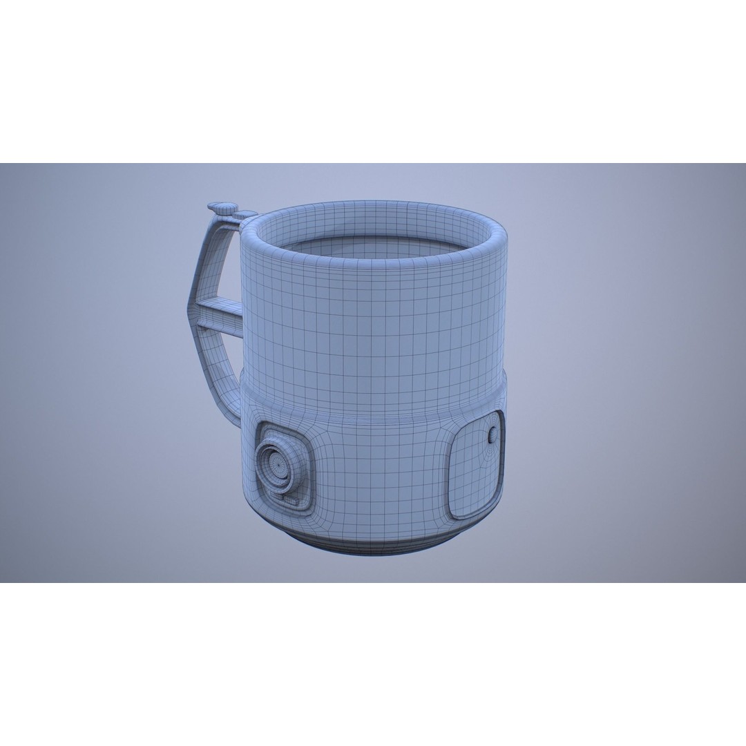 Sci Fi Mug with Camera 3D Model – Low Poly PBR Asset, FBX - View 24