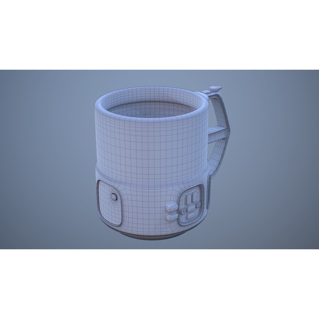 Sci Fi Mug with Camera 3D Model – Low Poly PBR Asset, FBX - View 25