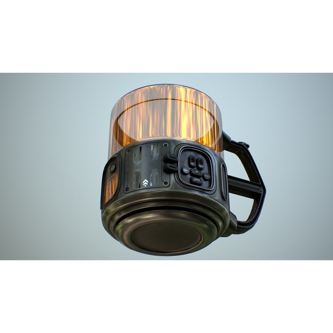 Sci Fi Mug with Camera 3D Model – Low Poly PBR Asset, FBX - View 6