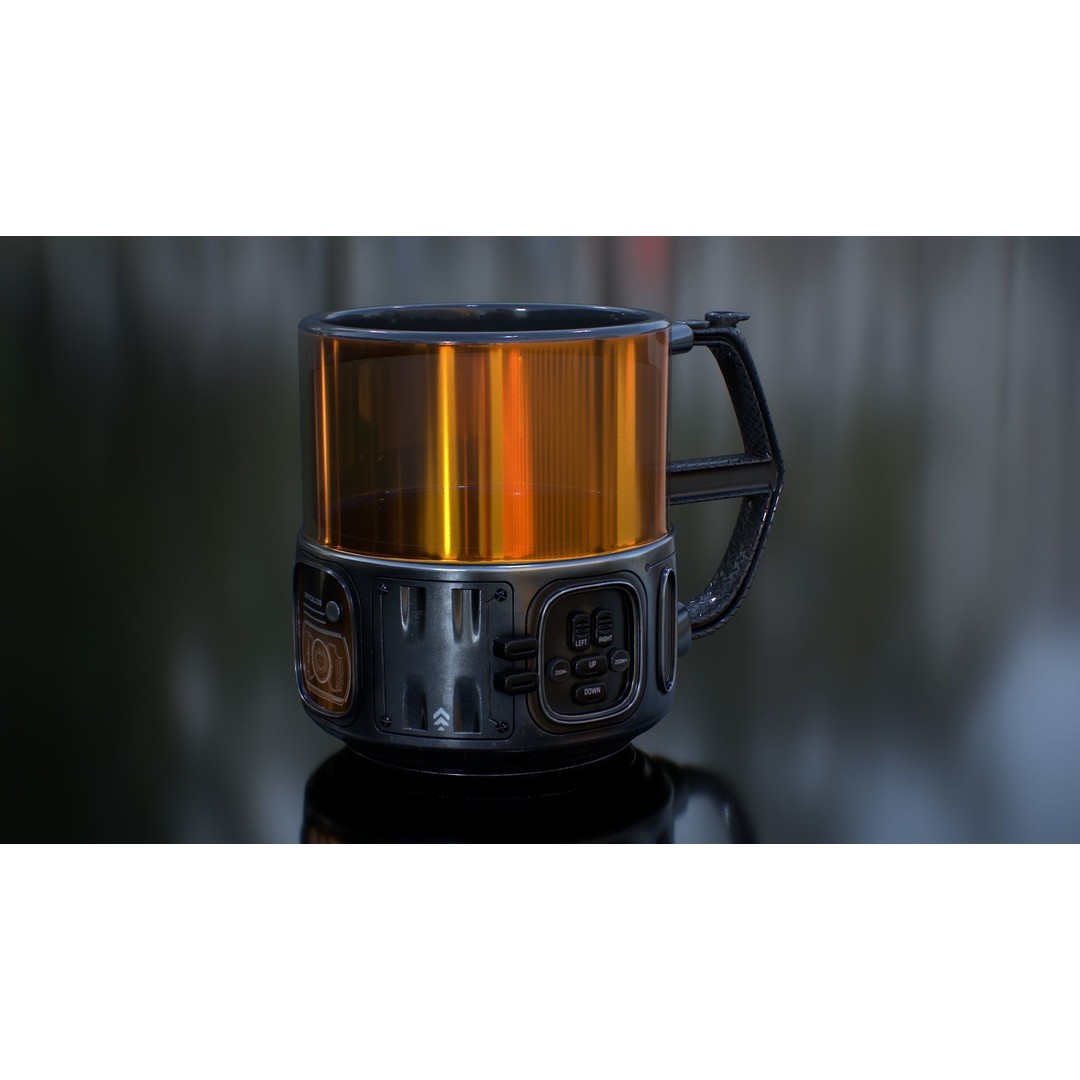 Sci Fi Mug with Camera 3D Model – Low Poly PBR Asset, FBX - View 8