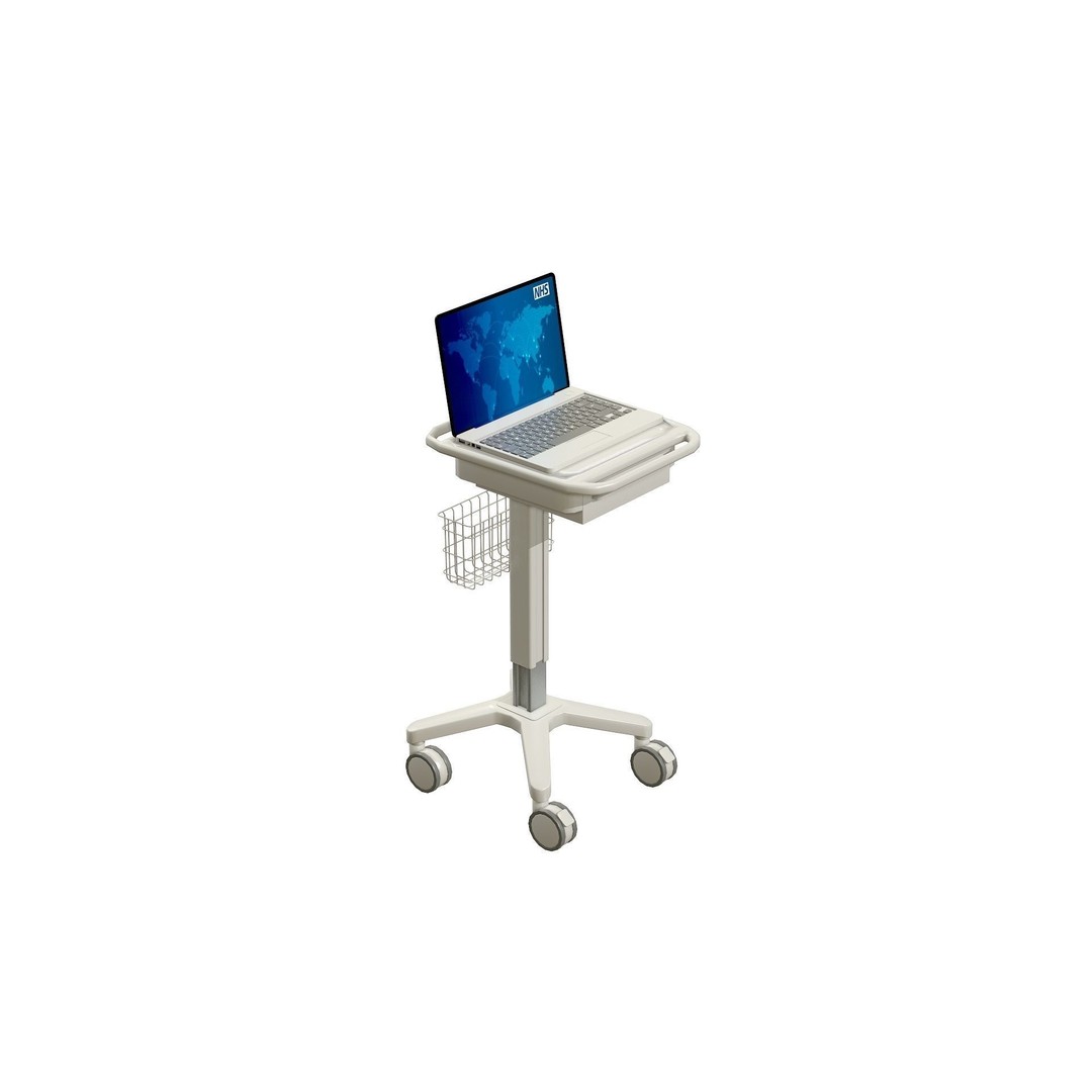 Mobile Laptop Cart 3D Model – Low Poly Medical Equipment, FBX, OBJ - View 10