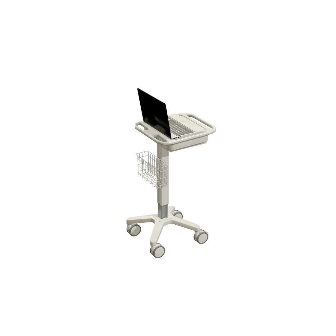 Mobile Laptop Cart 3D Model – Low Poly Medical Equipment, FBX, OBJ - View 12