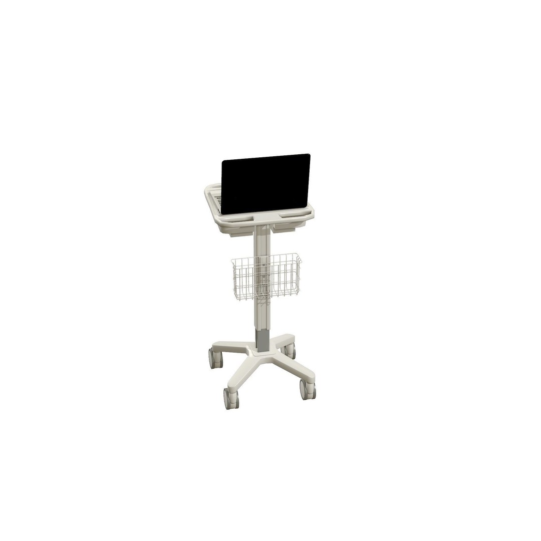 Mobile Laptop Cart 3D Model – Low Poly Medical Equipment, FBX, OBJ - View 14
