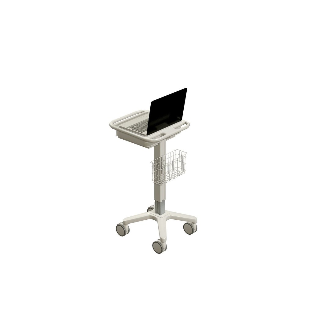 Mobile Laptop Cart 3D Model – Low Poly Medical Equipment, FBX, OBJ - View 15