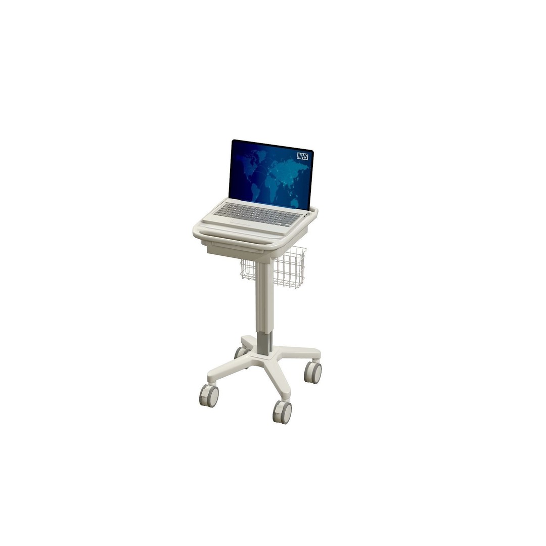 Mobile Laptop Cart 3D Model – Low Poly Medical Equipment, FBX, OBJ - View 18