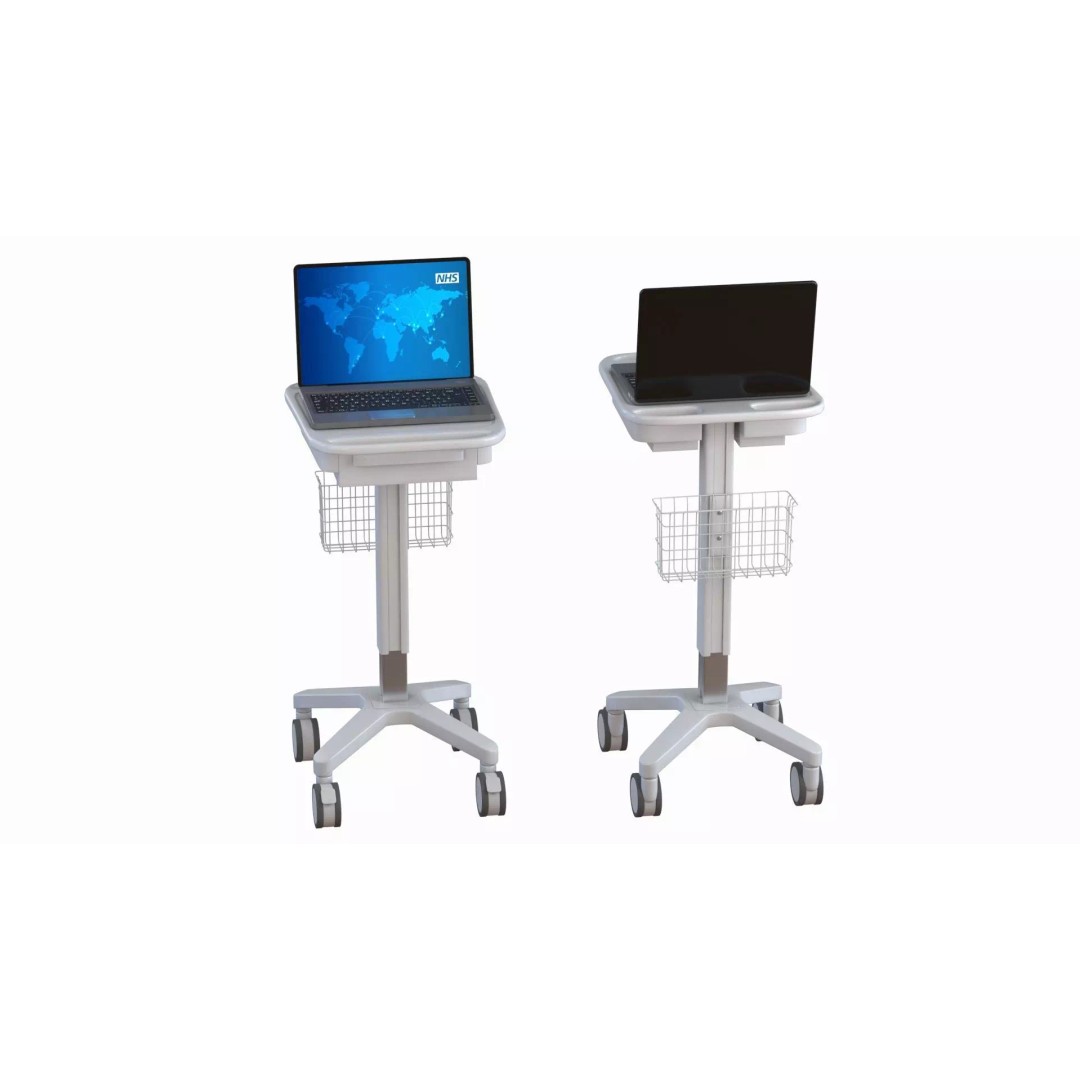 Mobile Laptop Cart 3D Model – Low Poly Medical Equipment, FBX, OBJ - View 2