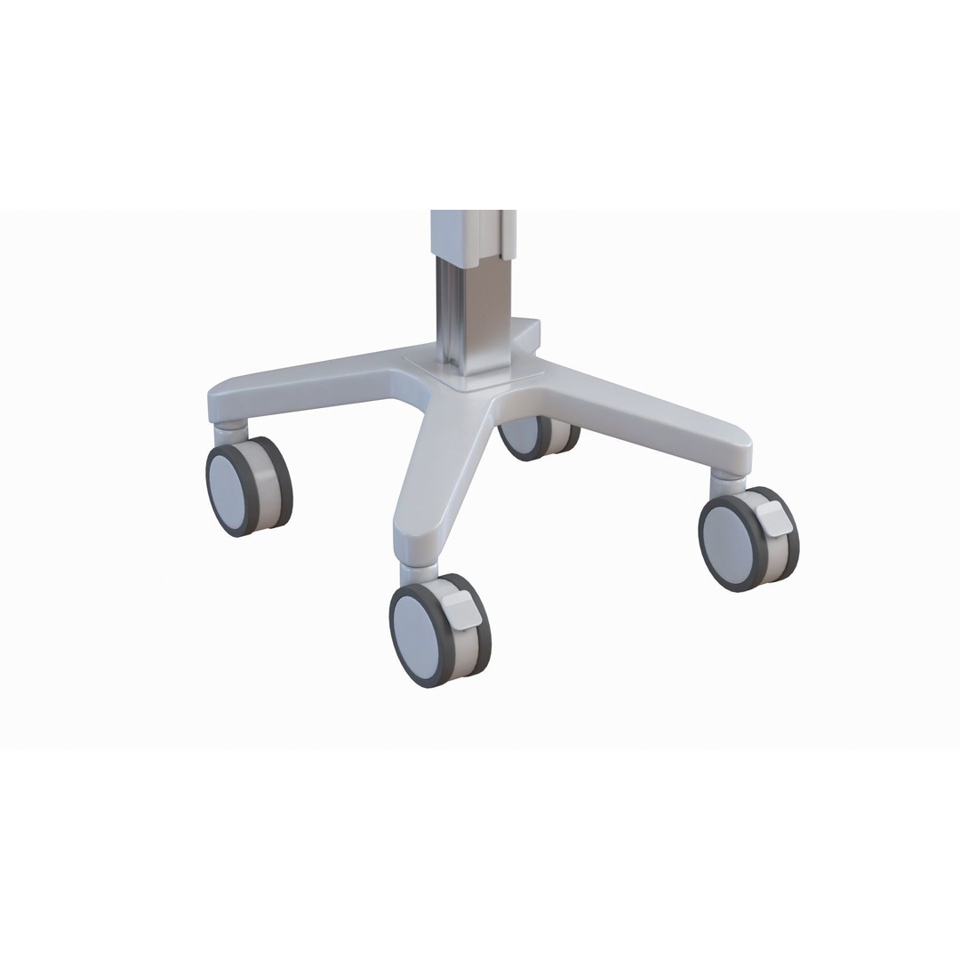 Mobile Laptop Cart 3D Model – Low Poly Medical Equipment, FBX, OBJ - View 4