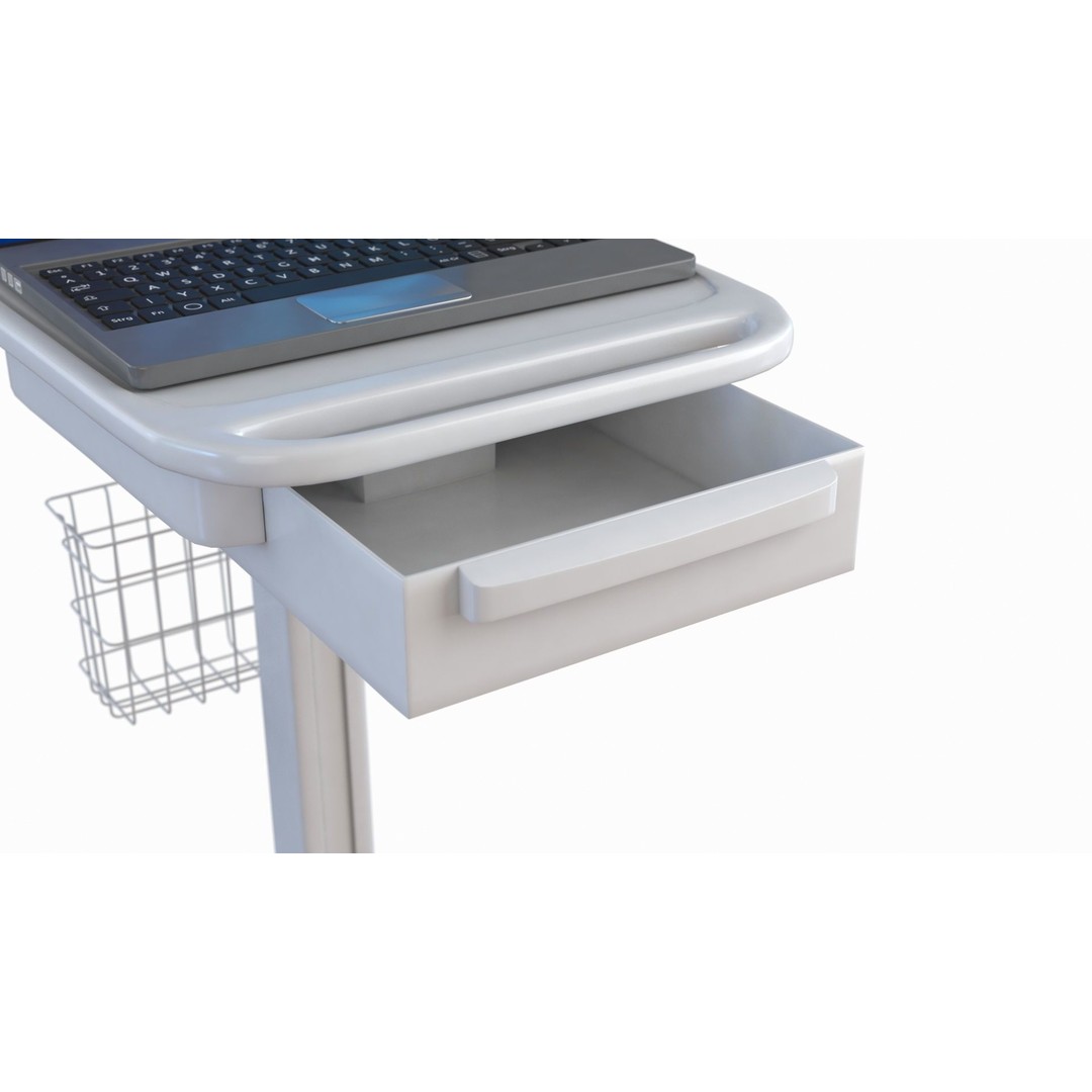 Mobile Laptop Cart 3D Model – Low Poly Medical Equipment, FBX, OBJ - View 6