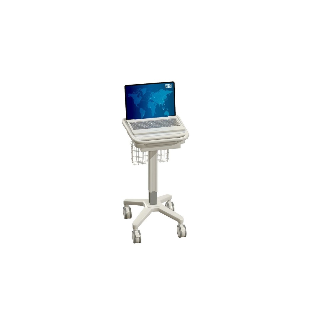 Mobile Laptop Cart 3D Model – Low Poly Medical Equipment, FBX, OBJ - View 9
