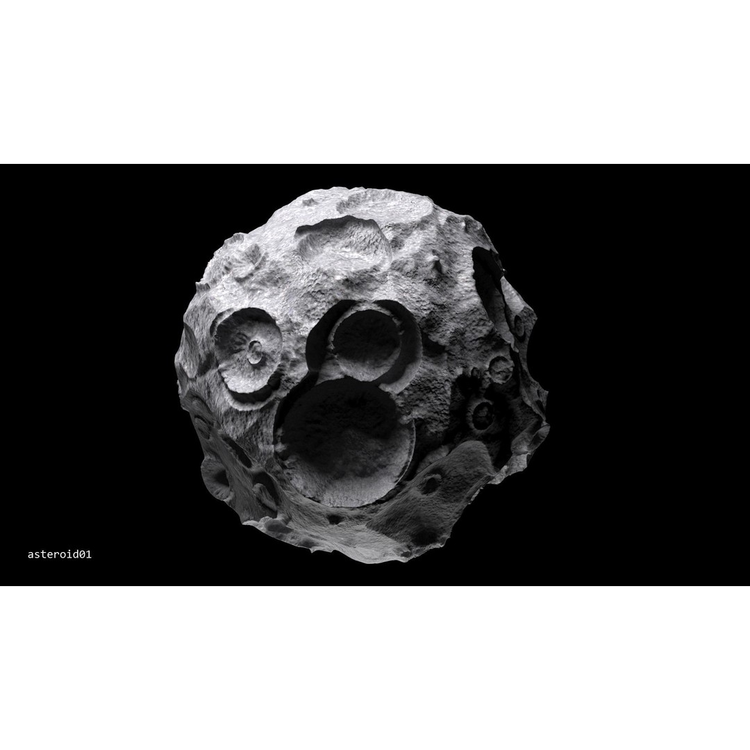 Asteroids 3D Model – Space Bundle with PBR Textures, FBX & OBJ - View 11