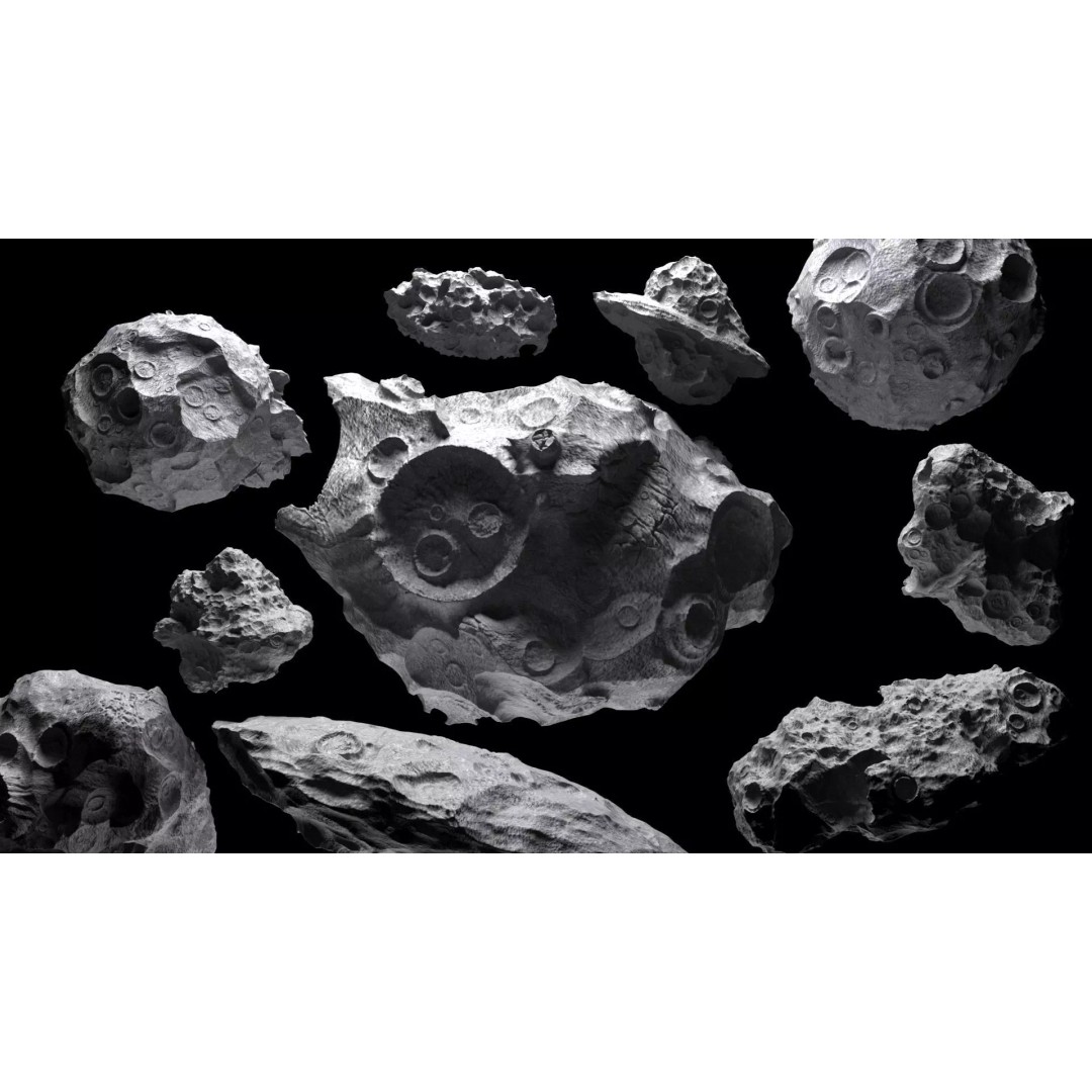 Asteroids 3D Model – Space Bundle with PBR Textures, FBX & OBJ - View 2